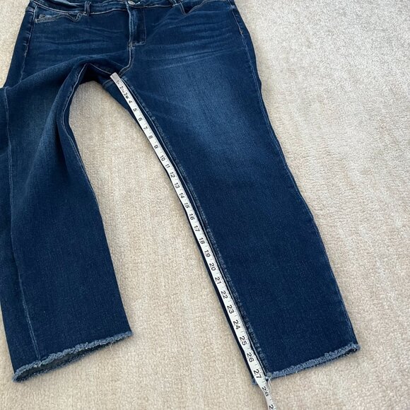 Vervet Emerson Blue Raw Hem Crop Skinny Jeans 20 - Picture 5 of 11